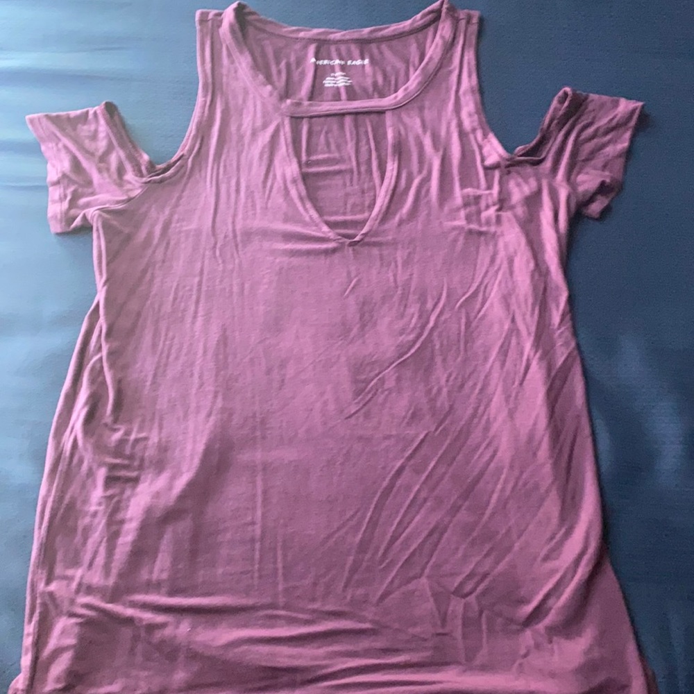 Maroon Cold Shoulder Tank Top